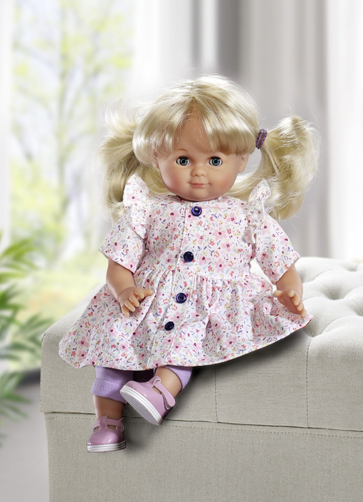 Puppen - Spielpuppe Schlummerle mit frühlingshaftem Blümchenkleid, in Farbe ROSA