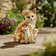 Garten - Beleuchtete Katzenfamilie, in Farbe ORANGE-WEISS – Farbe ORANGE-WEISS – Ansicht 1