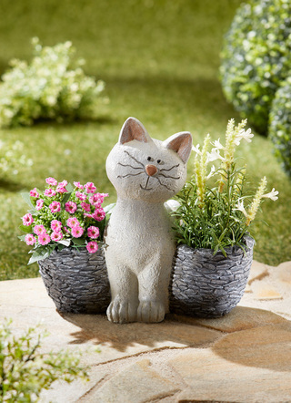 Pflanztopf Katze aus Polyresin