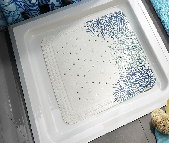 Badezimmeraccessoires - Sicherheits-Einlagen von Grund, in Größe 300 (Dusch-Einlage, 55x55 cm) bis 302 (Nackenpolster, 24x32 cm), in Farbe WEISS-BLAU Ansicht 2