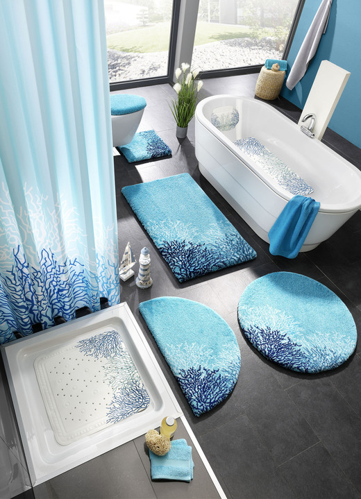 Badezimmeraccessoires - Sicherheits-Einlagen von Grund, in Größe 300 (Dusch-Einlage, 55x55 cm) bis 302 (Nackenpolster, 24x32 cm), in Farbe WEISS-BLAU Ansicht 3