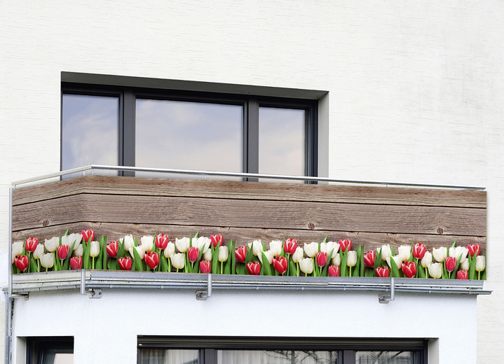Sichtschutz - Einseitig bedruckter Balkon-Sichtschutz inkl. Befestigungsmaterial, in Farbe , in Ausführung Balkon-Sichtschutz Tulpen Ansicht 1