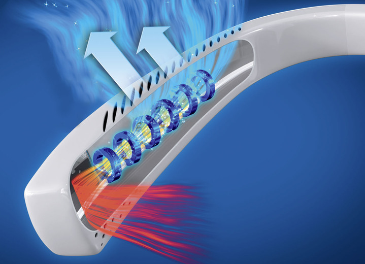 Praktische Hilfsmittel - Kabelloser Cool2Go-Luftkühler zum Umhängen, in Farbe WEISS Ansicht 2