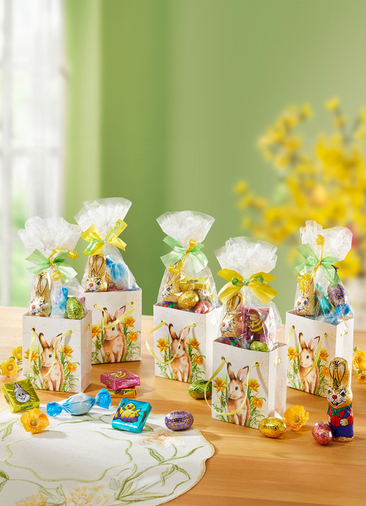 Osterleckereien - Ostertütchen mit Hasenmotiv, 5er-Set, in Farbe BUNT