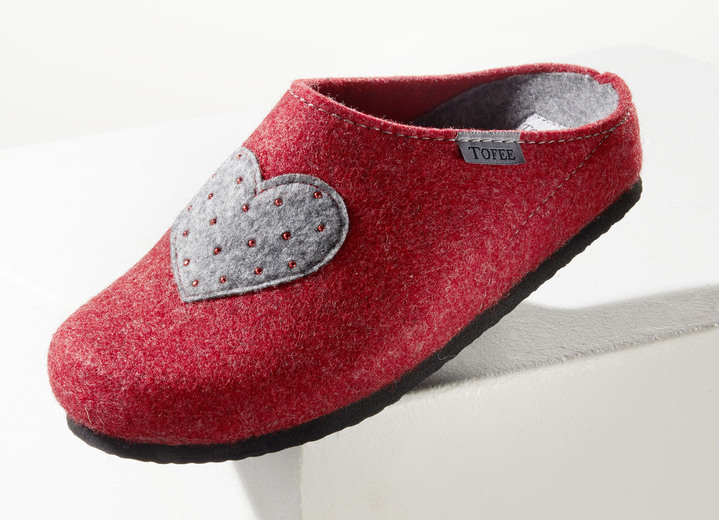 Hausschuhe - Hausschuh mit Obermaterial aus Wollfilz Ansicht 4 Hausschuhe - Hausschuh mit Obermaterial aus Wollfilz, in Größe 036 bis 042, in Farbe ANTHRAZIT Ansicht 4