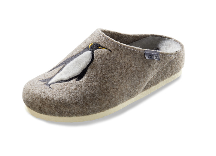 Weihnachten - Wollfilz Hausschuh, in Größe 036 bis 042, in Farbe WINTERWEISS Ansicht 3