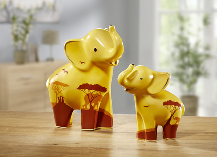 Elefant aus Porzellan von Hand gefertigt und bemalt