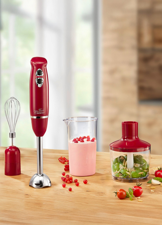 Küchenhelfer - Stabmixer-Set mit 2-flügeligem Edelstahlmesser, in Farbe ROT Ansicht 2