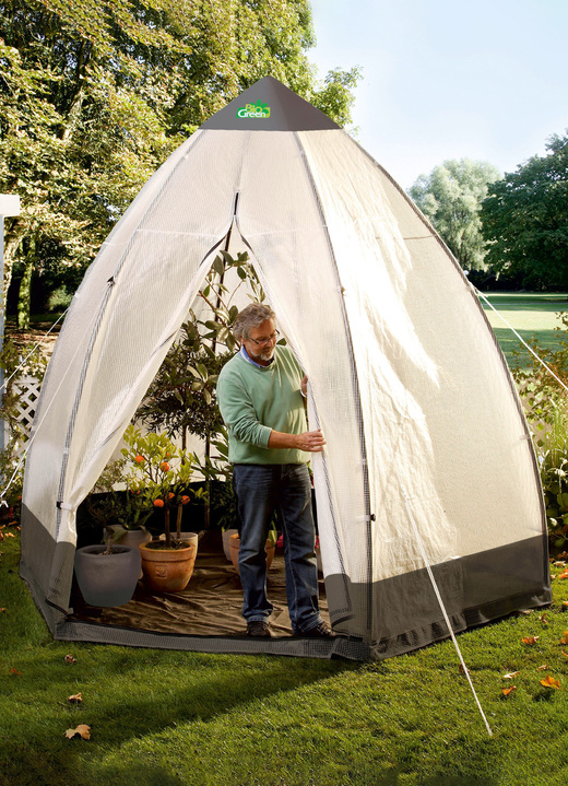 Winterlicher Garten - Tropical Island Pflanzenzelt / Zubehör: Perfekter Schutz bei Wind und Wetter, in Farbe DURCHSICHTIG, in Ausführung Zusatz-Isolierung, 130x130 cm, Höhe 150 cm Ansicht 5