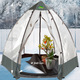 Winterlicher Garten - Tropical Island Pflanzenzelt / Zubehör: Perfekter Schutz bei Wind und Wetter, in Farbe DURCHSICHTIG, in Ausführung Zusatz-Isolierung, 130x130 cm, Höhe 150 cm – Farbe DURCHSICHTIG – Ansicht 12