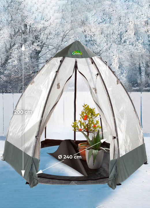 Winterlicher Garten - Tropical Island Pflanzenzelt / Zubehör: Perfekter Schutz bei Wind und Wetter, in Farbe DURCHSICHTIG, in Ausführung Zusatz-Isolierung, 130x130 cm, Höhe 150 cm Ansicht 12
