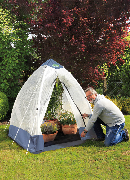 Winterlicher Garten - Tropical Island Pflanzenzelt / Zubehör: Perfekter Schutz bei Wind und Wetter, in Farbe DURCHSICHTIG, in Ausführung Zusatz-Isolierung, 130x130 cm, Höhe 150 cm Ansicht 3