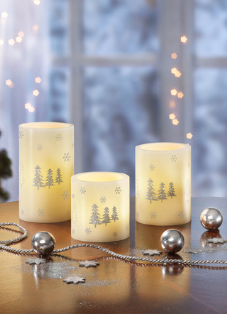 - LED-Kerze mit Flackereffekt, 3er-Set, in Farbe CREME