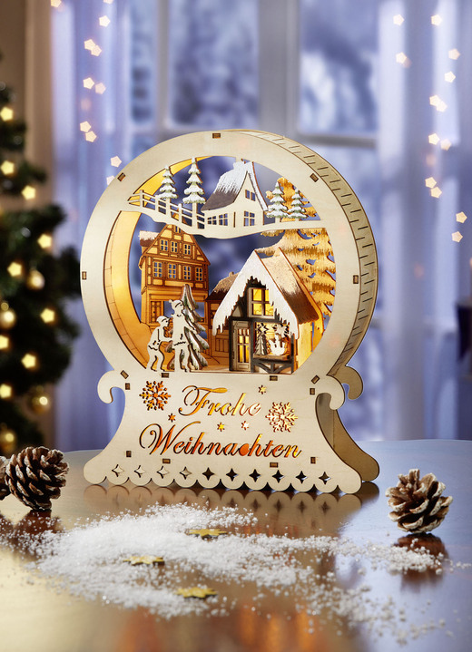 Weihnachtliche Dekorationen - Beleuchtete Holzdekoration, in Farbe BRAUN