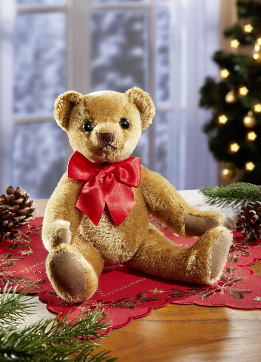 Weihnachtliche Geschenkideen - Scheibenbär aus Naturfasern, in Farbe BEIGE