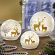 Weihnachtliche Dekorationen - LED-Kugeln aus Glas, 3er-Set, in Farbe WEISS-SILBER-GOLD