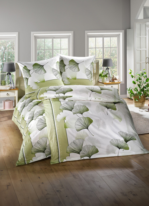 Bettwäschegarnituren - Bettwäsche-Garnitur aus dem Hause Biberna, in Größe 112 (80x80 cm + 135x200 cm) bis 115 (80x80 cm + 155x220 cm), in Farbe NATUR Ansicht 2