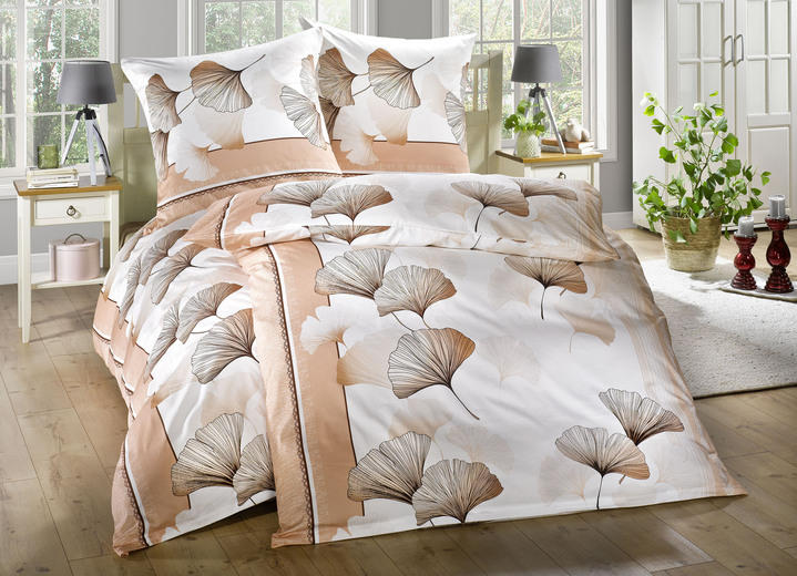 Heimtextilien - Bettwäsche-Garnitur aus dem Hause Biberna, in Größe 112 (80x80 cm + 135x200 cm) bis 115 (80x80 cm + 155x220 cm), in Farbe NATUR Ansicht 3