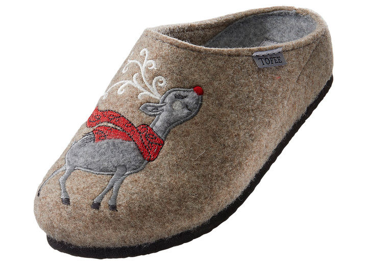 Weihnachtliche Geschenkideen - Flauschig warmer und kuscheliger Hausschuh, in Größe 036 bis 042, in Farbe WINTERWEISS Ansicht 5