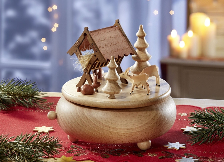 Aus dem Erzgebirge - Zeidler Spieldose aus Holz Ansicht 2 Aus dem Erzgebirge - Zeidler Spieldose aus Holz, in Farbe NATUR Ansicht 2
