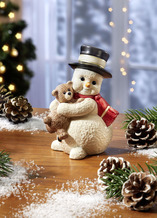 Goebel-Figuren - Schneemann aus hochwertigem Feinsteingut, in Farbe WEISS