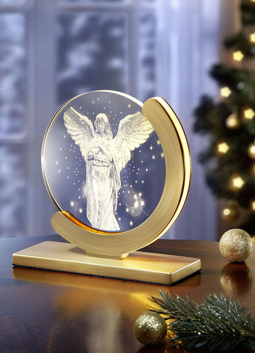 - LED-Tischleuchte mit wechselbaren Glasscheiben, in Farbe GOLD Ansicht 1