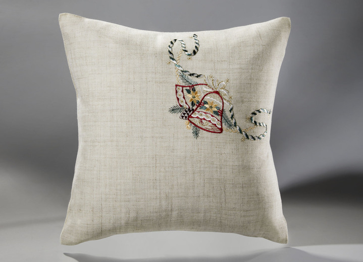 - Tisch- und Raumdekoration mit echter Plauener Stickerei, in Größe 110 (Deckchen rund, ø 26 cm) bis 404 (Kissenbezug, 40x 40 cm), in Farbe NATUR-BUNT Ansicht 3