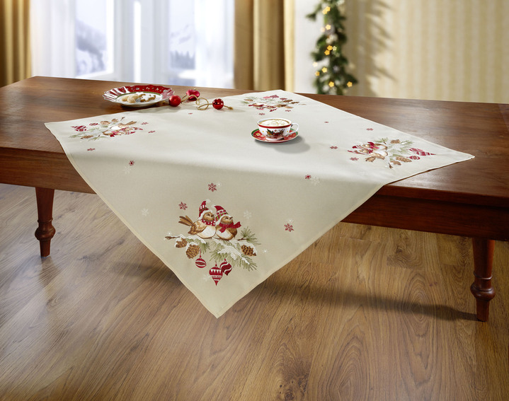 Tischdecken - Wunderbar winterliche Tisch- und Raumdekoration, in Größe 101 (Deckchen, 35x 50 cm) bis 404 (Kissenbezug, 40x 40 cm), in Farbe SEKT-BUNT Ansicht 2