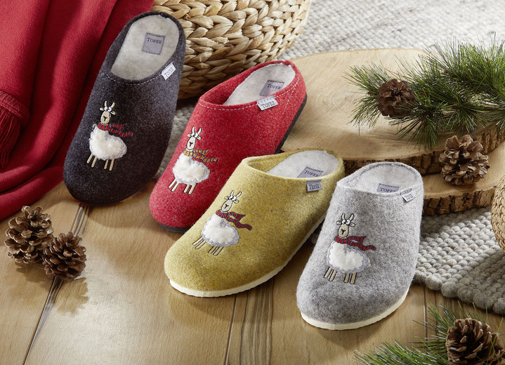 Hausschuhe - Kuschelwarme Hausschuh aus Wollfilz Ansicht 2 Hausschuhe - Kuschelwarme Hausschuh aus Wollfilz, in Größe 036 bis 042, in Farbe VANILLE Ansicht 2