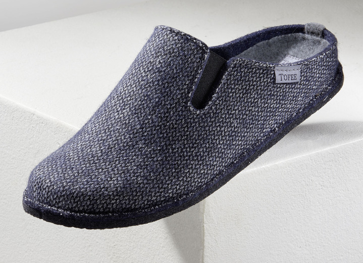 SALE % - Herren-Hausschuh aus  Wollfilz, in Größe 039 bis 046, in Farbe JEANSBLAU Ansicht 1