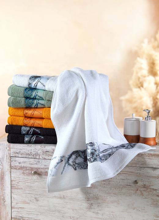 - Flauschig weiche Frottier-Serie , in Größe 200 (1 Handtuch, 50x100 cm) bis 205 (5-teiliges Sparset), in Farbe WEISS Ansicht 2