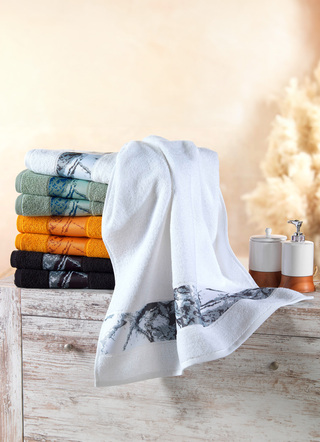 - Flauschig weiche Frottier-Serie , in Größe 200 (1 Handtuch, 50x100 cm) bis 205 (5-teiliges Sparset), in Farbe WEISS