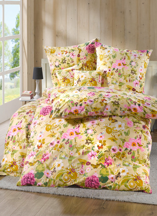 Bettwäschegarnituren - Digitalbedruckte Bettwäsche-Garnitur, in Größe 111 (40x80 cm + 135x200 cm) bis 115 (80x80 cm + 155x220 cm), in Farbe MULTICOLOR