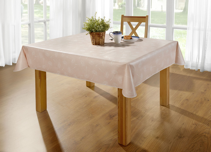 Tischdecken - Wachstuch-Tischdecke mit Pusteblumen-Motiv, in Größe 108 (Tischdecke, 80/ 80 cm) bis 190 (Tischdecke oval, 140/190 cm), in Farbe ROSÉ Ansicht 1