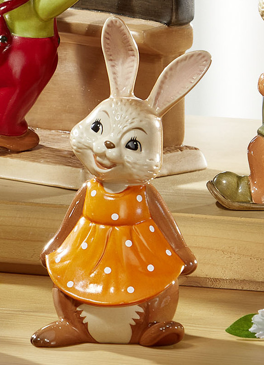Oster-Goebel-Figuren - Handgefertigte Hasenschule aus dem Hause Goebel, in Farbe BUNT, in Ausführung Hasenmädchen – Süßer Fratz Ansicht 1