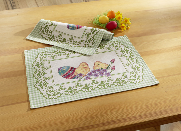 Tischdecken - Gobelin Tischdecke und Kissenbezug, in Größe 100 (2x Platzset, 33x 45 cm) bis 404 (Kissenbezug, 45x 45 cm), in Farbe MULTICOLOR Ansicht 1