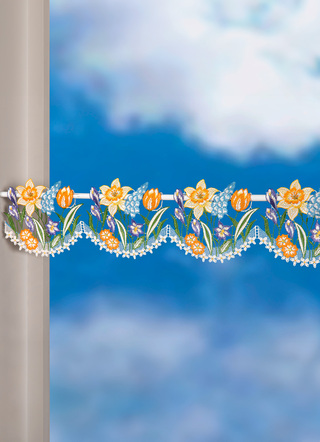 Kurzgardinen - Stangendeko aus Plauener Spitze, in Größe 628 (H15xB48 cm) bis 654 (H15xB96 cm), in Farbe BUNT