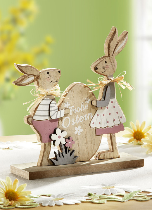 SALE % - Osterhasen mit Osterei, in Farbe BRAUN