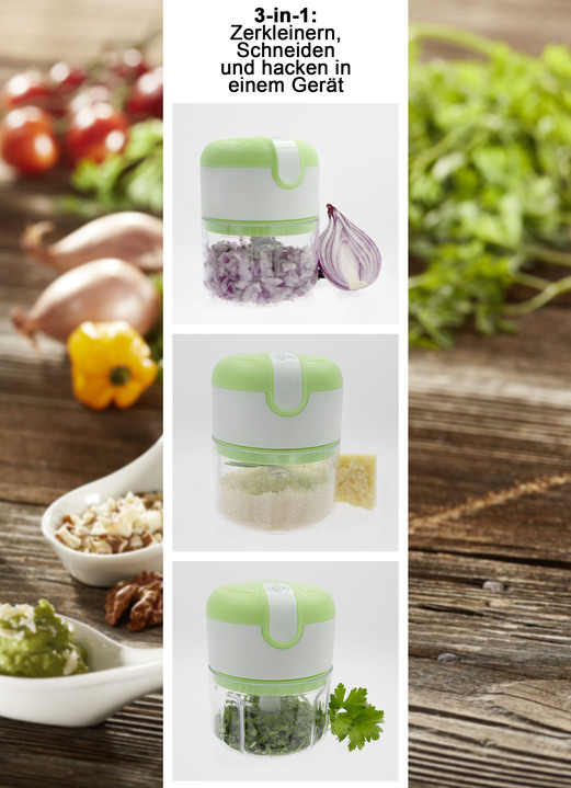 Küchenhelfer - Akku-Zerkleinerer Livington 3 Seconds Chopper Ansicht 2 Küchenhelfer - Akku-Zerkleinerer Livington 3 Seconds Chopper, in Farbe GRÜN-WEISS Ansicht 2