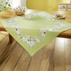 Tischdecken - Tisch- und Raumdekoration mit gestickten Schmetterlingen und Blumen – Farbe GRÜN-WEISS – Ansicht 1 Tischdecken - Tisch- und Raumdekoration mit gestickten Schmetterlingen und Blumen, in Größe 101 (Deckchen, 35x 50 cm) bis 404 (Kissenbezug, 40x 40 cm), in Farbe GRÜN-WEISS – Farbe GRÜN-WEISS – Ansicht 1