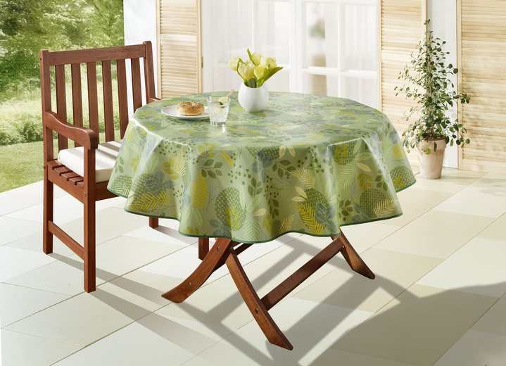 Tischdecken - Wachstuch-Tischdecke mit Blätter-Motiv, in Größe 108 (Tischdecke, 80x 80 cm) bis 190 (Tischdecke oval, 140x190 cm), in Farbe TERRA Ansicht 4