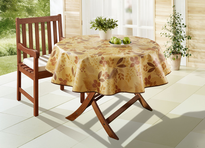 Tischdecken - Wachstuch-Tischdecke mit Blätter-Motiv, in Größe 108 (Tischdecke, 80x 80 cm) bis 190 (Tischdecke oval, 140x190 cm), in Farbe GRÜN Ansicht 4