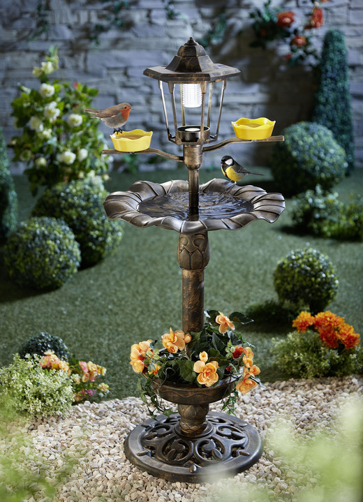 Gartendekoration - Solar-Vogelbad, in Farbe GOLD-SCHWARZ Ansicht 1