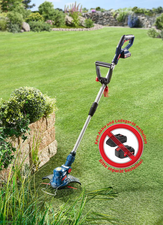 Gartenpflege - Akku Rasentrimmer  (Akku und Ladegerät nicht im Lieferumfang), in Farbe BLAU-SCHWARZ-ROT Ansicht 1