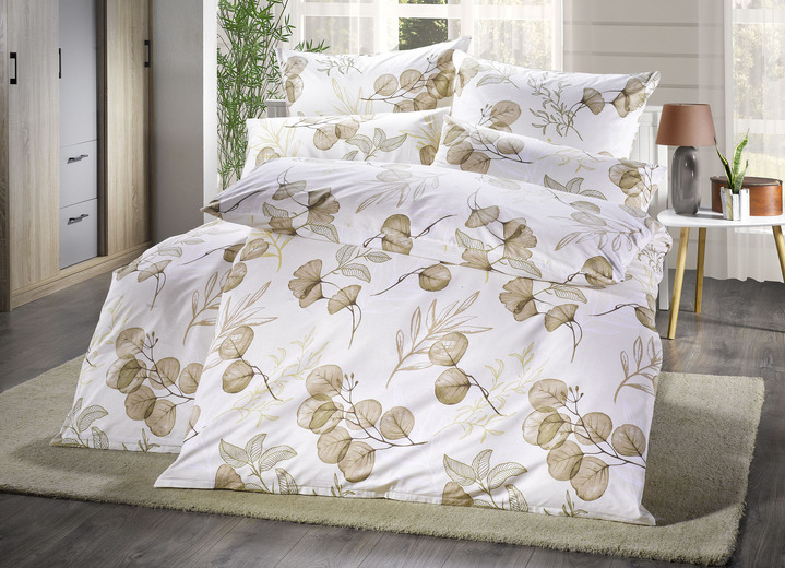 Bettwäschegarnituren - Bettwäsche-Garnitur in Renforcé-Qualität, in Größe 111 (40x80 cm + 135x200 cm) bis 412 (4-teiliges Sparset: 2x 80x80 cm+ 135x200 cm), in Farbe GRÜN Ansicht 5