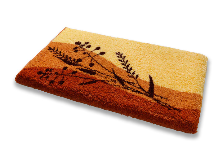 Badgarnituren - Naturnah gestaltete Badgarnitur der Marke Grund, in Größe 100 (Vorleger halbrund, 50x 80 cm) bis 112 (WC-Deckelbezug, 47x 50 cm), in Farbe GRÜN Ansicht 3