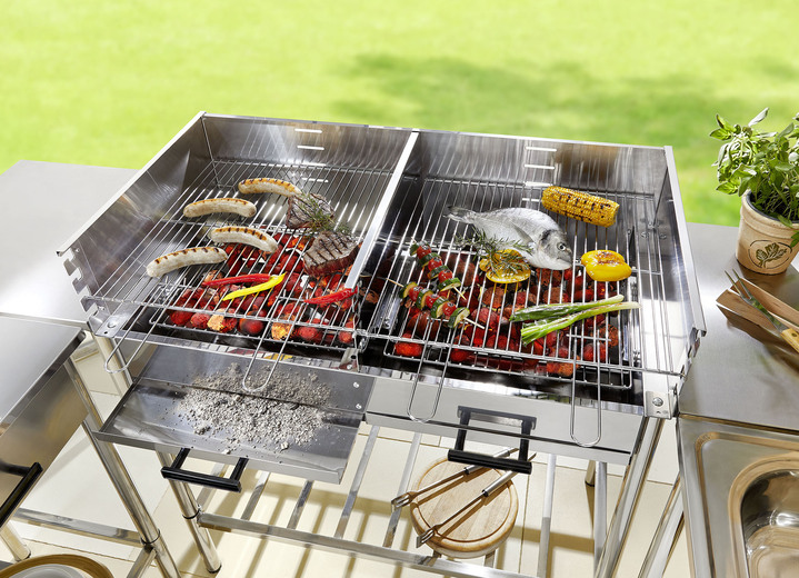 - Outdoor-Küche aus Edelstahl, in Farbe SILBER, in Ausführung Grilltisch Ansicht 2