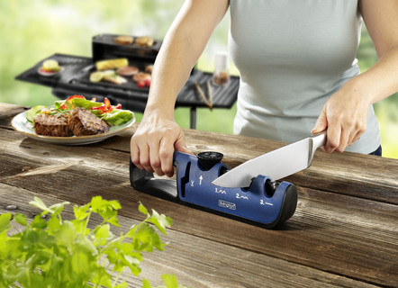 Haushaltshelfer - Livington Blade Star: Schärfen, schneiden und polieren in Sekunden – Farbe BLAU – Ansicht  Haushaltshelfer - Livington Blade Star: Schärfen, schneiden und polieren in Sekunden, in Farbe BLAU – Farbe BLAU – Ansicht