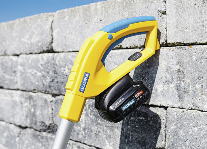 Gartenpflege - Gloria FineCut Akku-Einhandmäher Ansicht 4 Gartenpflege - Gloria FineCut Akku-Einhandmäher, in Farbe GELB-BLAU Ansicht 4