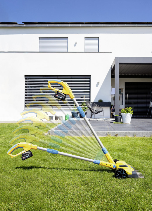 Gartenpflege - Gloria FineCut Akku-Einhandmäher Ansicht 6 Gartenpflege - Gloria FineCut Akku-Einhandmäher, in Farbe GELB-BLAU Ansicht 6